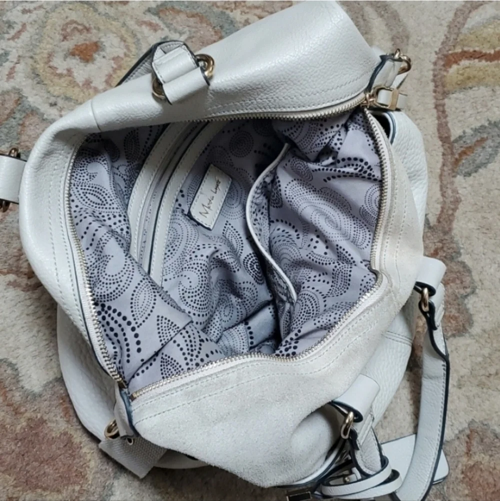 Moda Luxe cream satchel bag